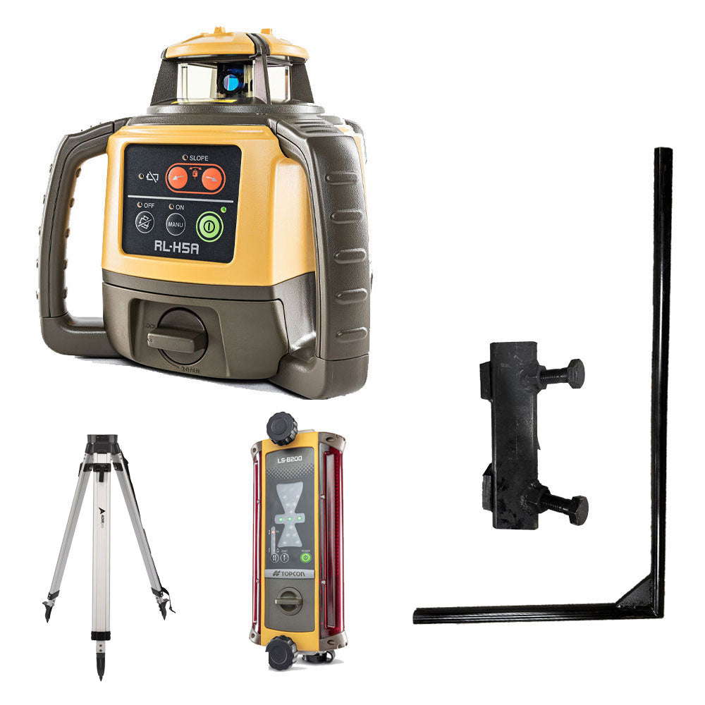 Topcon Bulldozer Machine Control Package w/RL-H5A Rotary Laser, LS-B200 Machine Control Receiver, Vibration Pole and Tripod