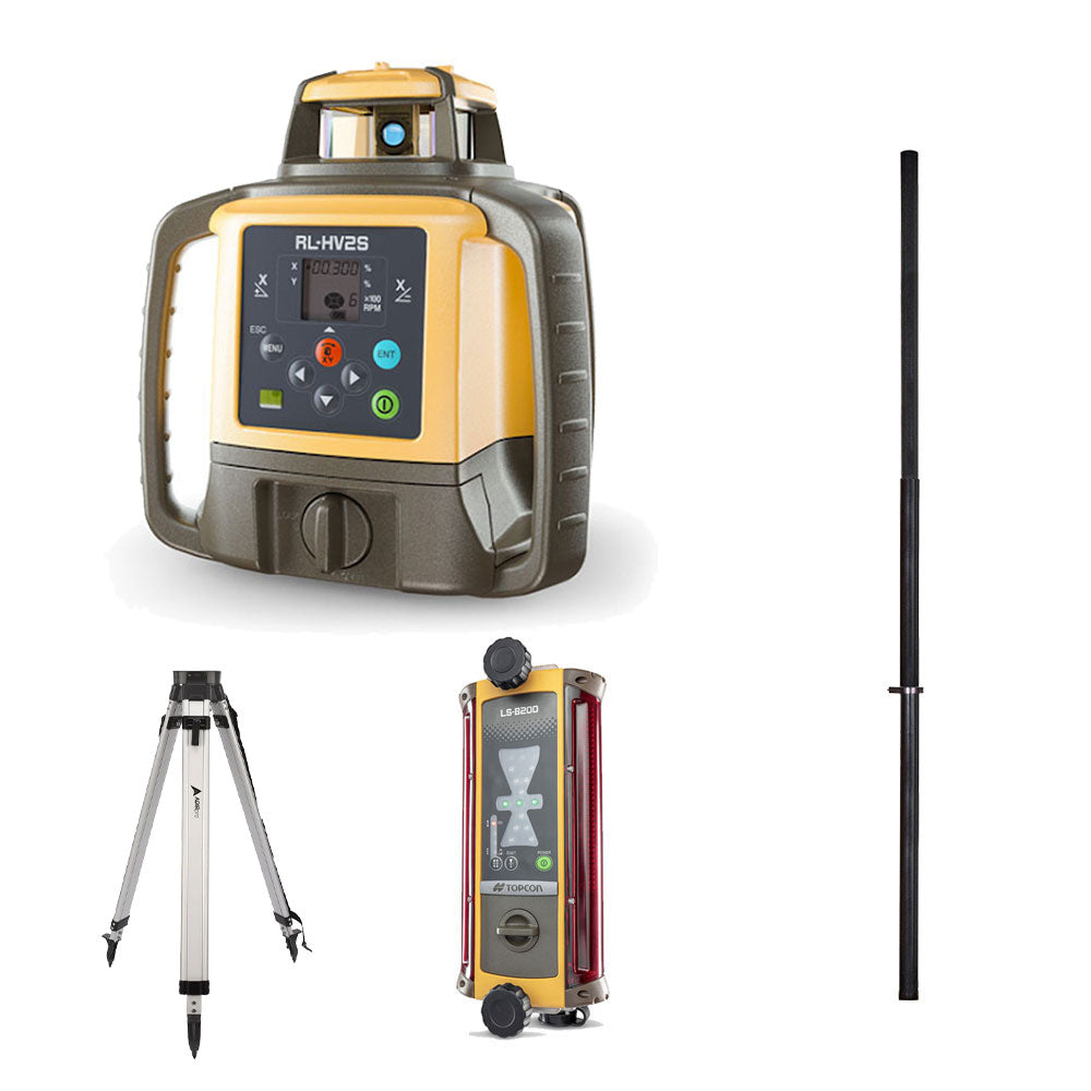 Bulldozer Machine Control Premium Package - Topcon HV2s Grade Laser, LS-B200W Machine Control Receiver, Magnetic Mount, and High Quality Tripod
