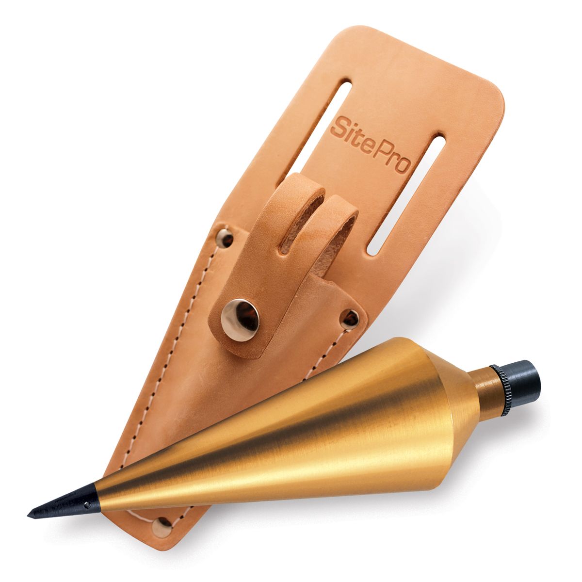 SitePro 15-018S 18oz Brass Plumb Bob with Leather Sheath