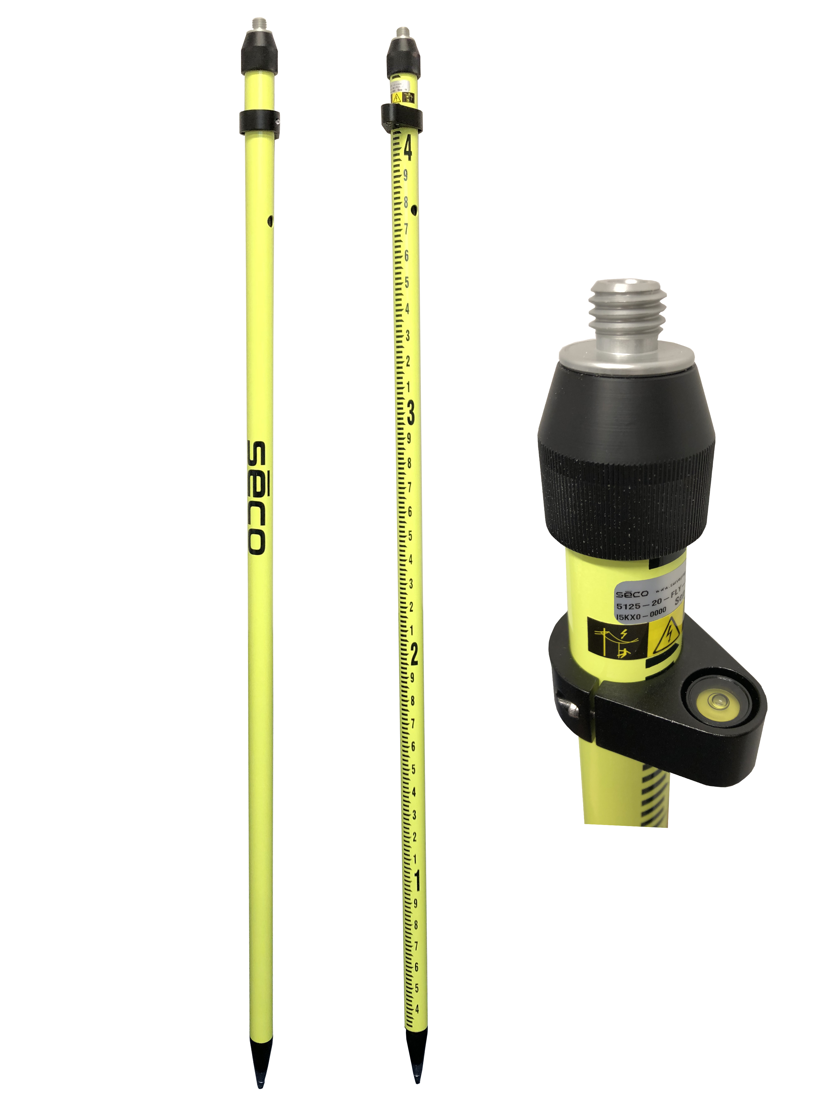 Seco 2m Aluminum GPS Rover Rod w/Snap Lock & Outer Graduation | 5125-20-FLY-GT