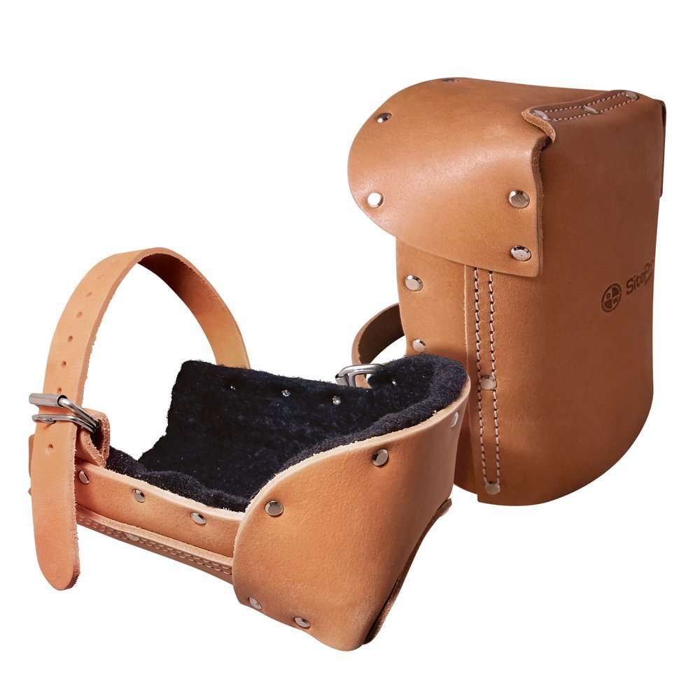SitePro Padded Leather Knee Pads w/Adjustable Strap | 51-11422P