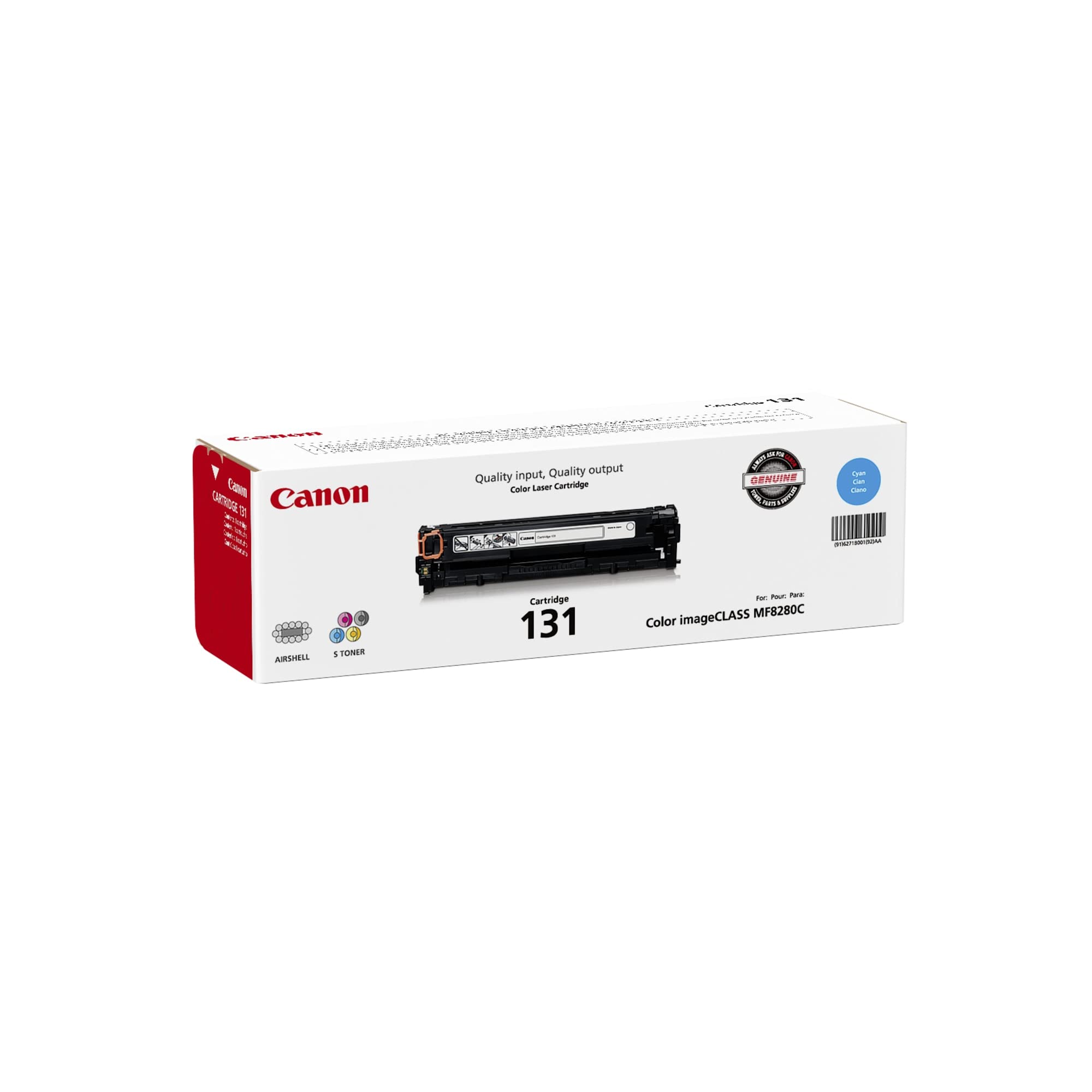 New, Pre-Owned - Canon 131 Standard-Yield Cyan Toner Cartridge, 6271B001