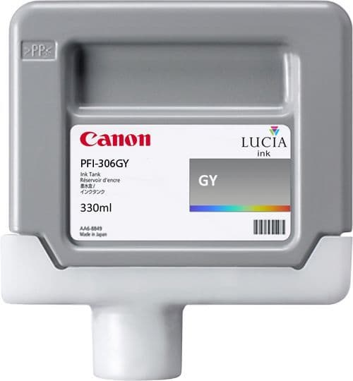 New, Pre-Owned - PFI-306GY Standard-Yield Gray Ink Cartridge, 6666B001