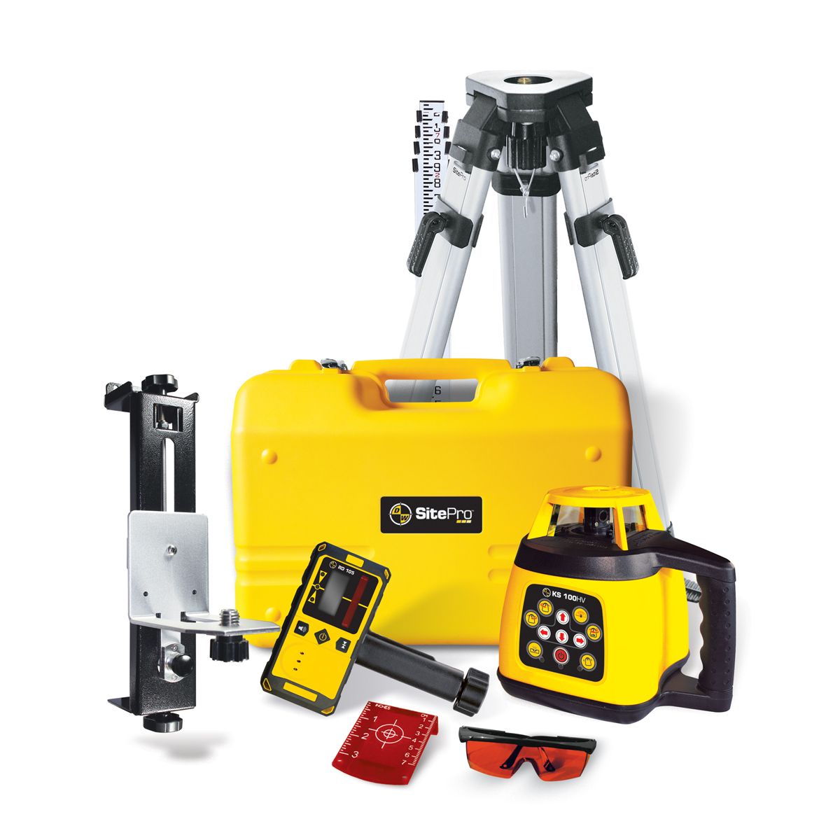 SitePro 27-KS100HV-4C Rotary Laser Complete Kit w/Tripod & Grade Rod (8ths)