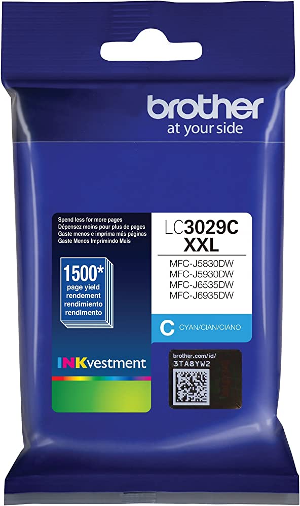 New, Pre-Owned - Brother LC3029XXL Extra High Yield Cyan Ink Cartridge