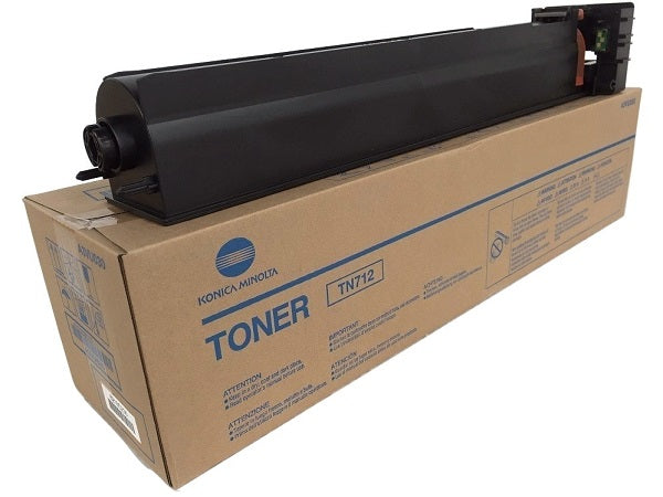 New, Pre-Owned - Konica-Minolta TN712 Standard-Yield Black Laser Toner Cartridge, A3VU030