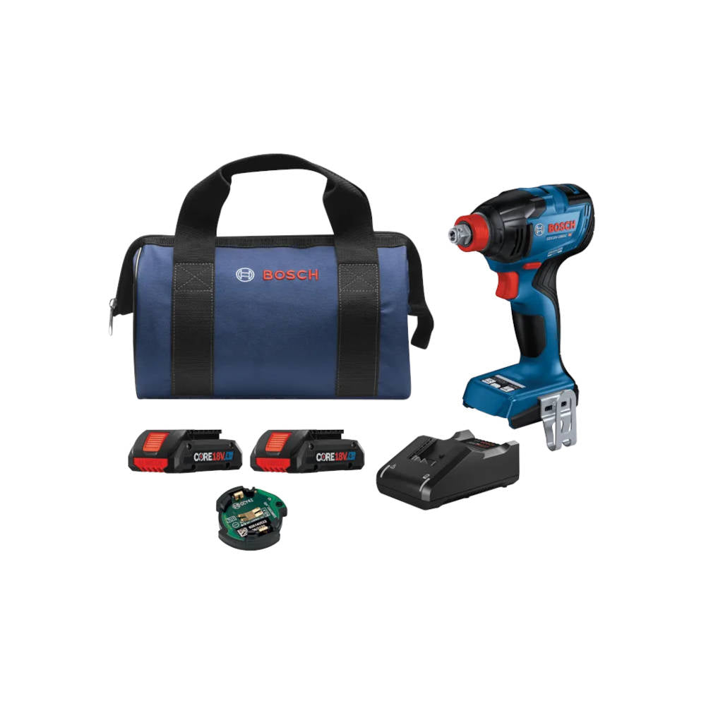 Bosch 18V Connected-Ready 2-in-1 (1/4 in & 1/2 in) Bit/Socket Impact Driver/Wrench w/CORE18V Batteries | GDX18V-1860CB25