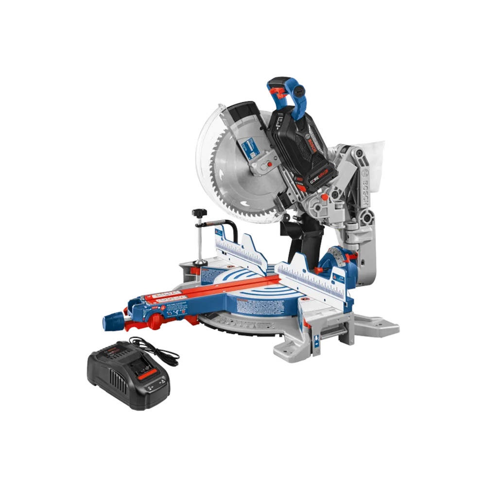 Bosch PROFACTOR™ 18V 12 In Dual-Bevel Axis-Glide Miter Saw Kit w/CORE18V Battery | GCM18V-12GDCN14
