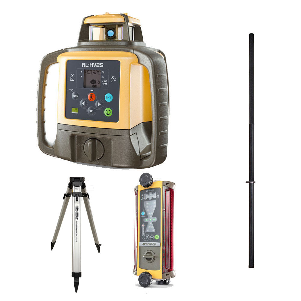 Bulldozer Machine Control Premium Package - Topcon HV2s Grade Laser, LS-B200W Machine Control Receiver, Magnetic Mount, and High Quality Tripod