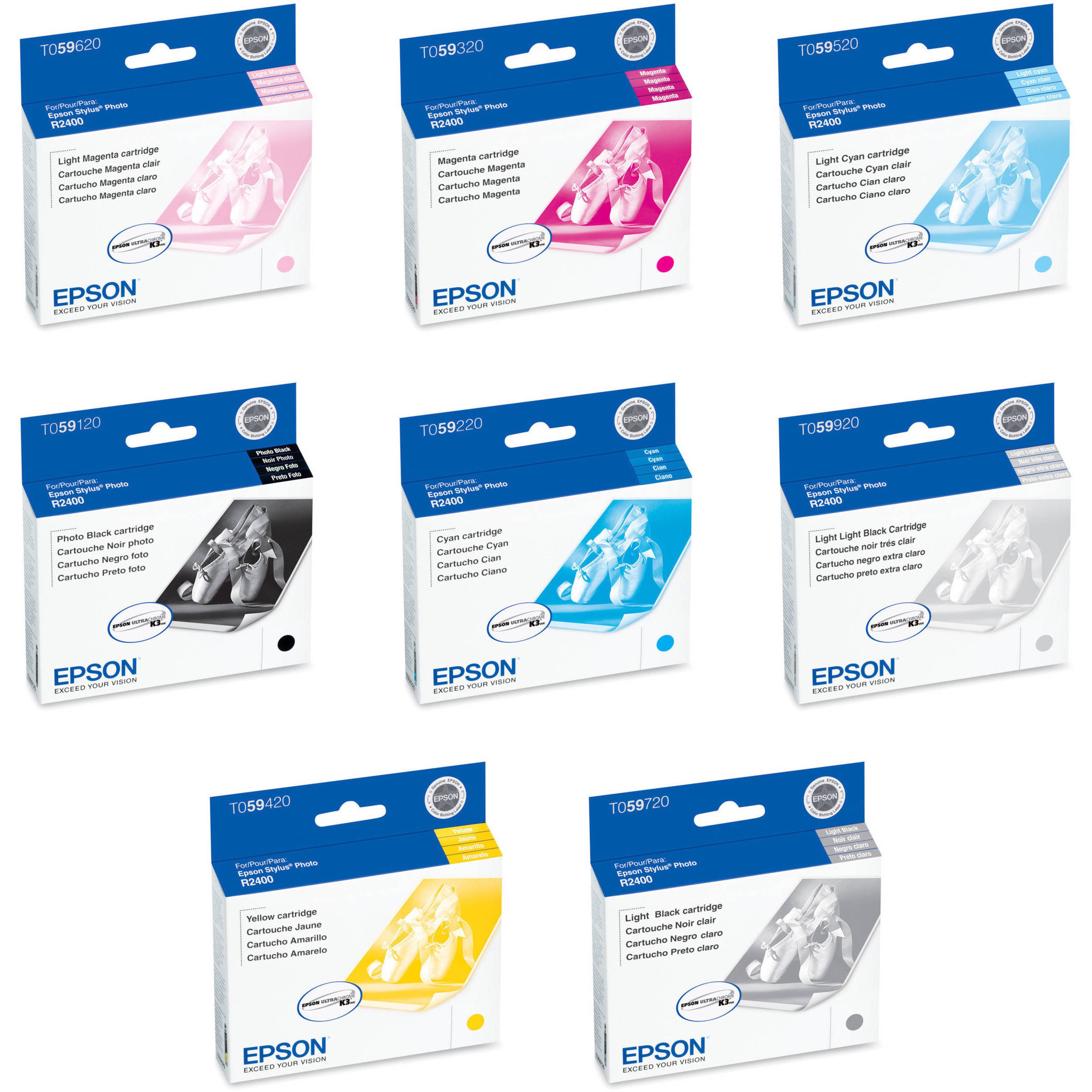 New, Pre-Owned - Epson 59 (T059) Black and Color Ink Cartridges