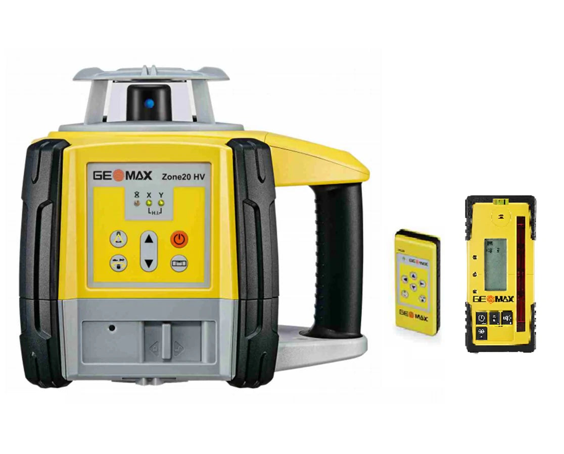 GeoMax Zone20 HV, Self Leveling Rotary Laser w/Laser Receiver & ZRC20 Remote Control