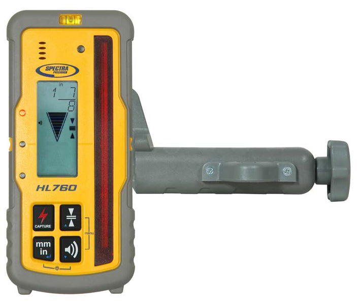 Spectra HL760 Laser Level Receiver, Front and Back LCD Displays, Digital Readouts, Select Units of Measure, Waterproof