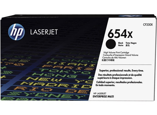 New, Pre-Owned - HP 654X High Yield Black Toner Cartridge, CF330X