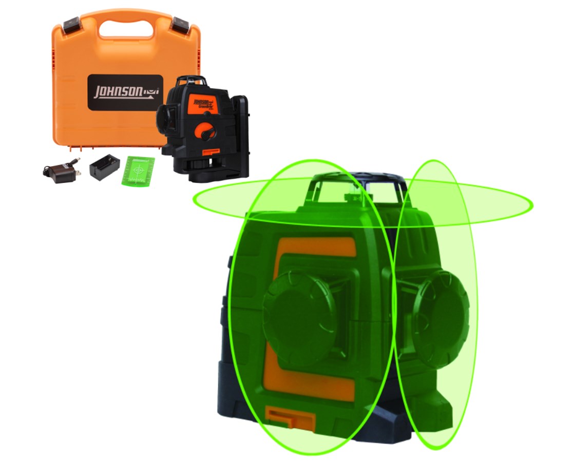 Johnson Levels 3x360-Degree Self-Leveling Green Beam Line Laser