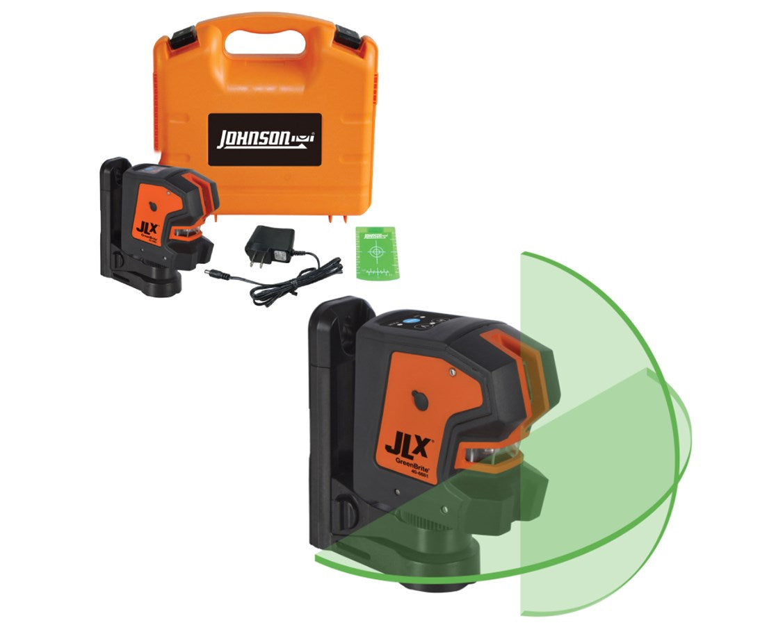 Johnson Levels JLX Self-Leveling 180-Degree Green Beam Cross-Line Laser