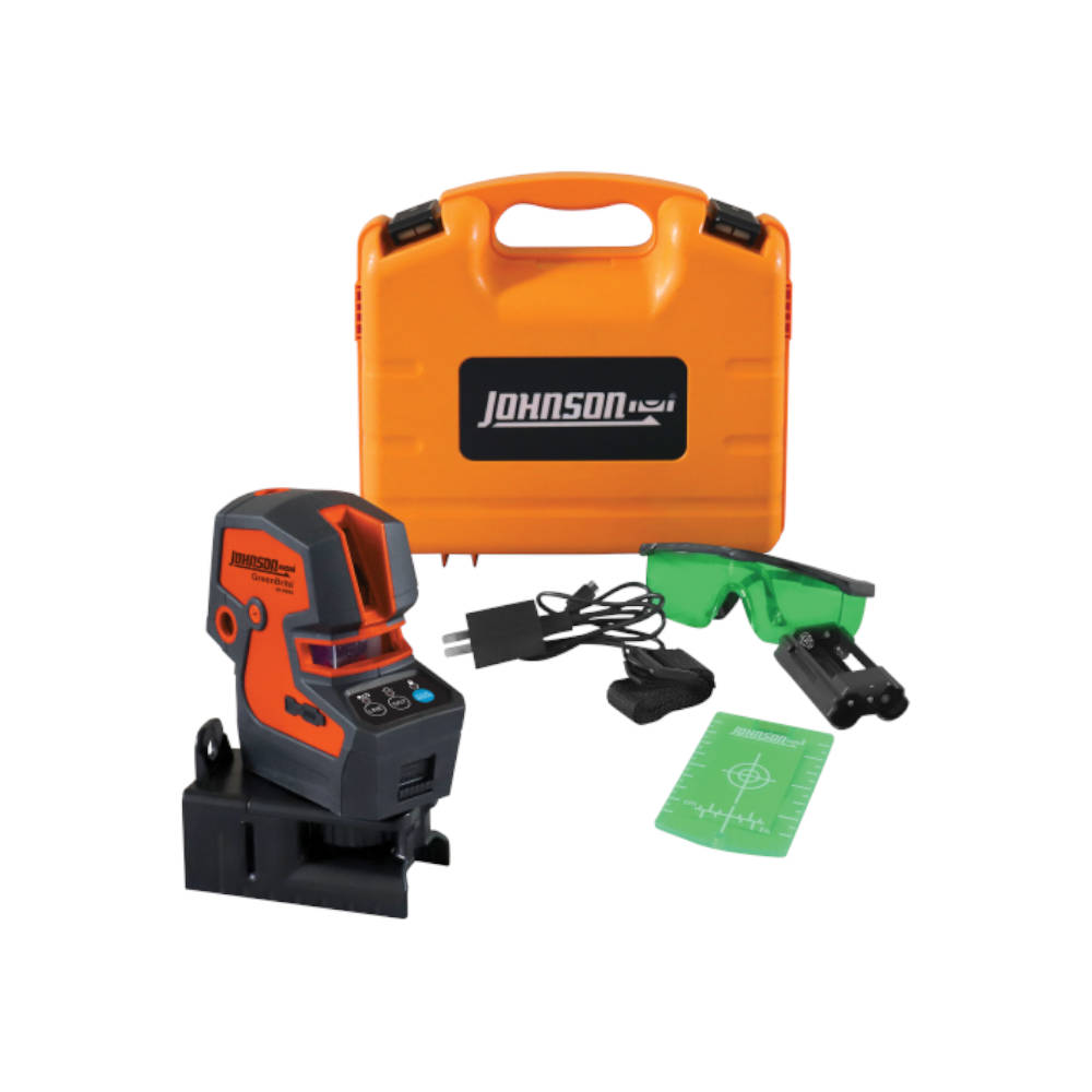 Johnson Level Self-Leveling Green Beam Cross-Line & 5-Dot Combination Laser | 40-6688