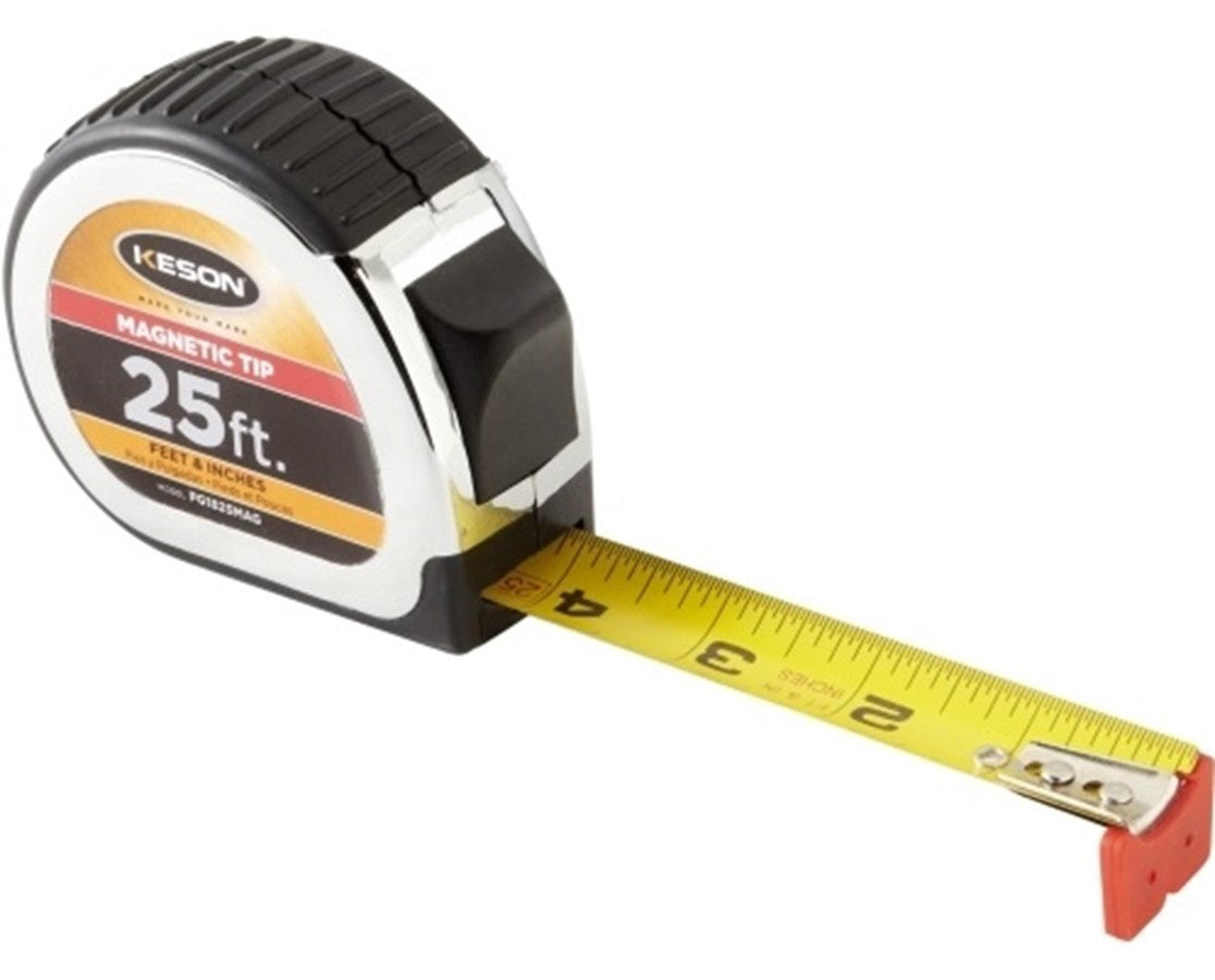 Keson Magnetic Tip Short Measuring Tape with 1" Blade