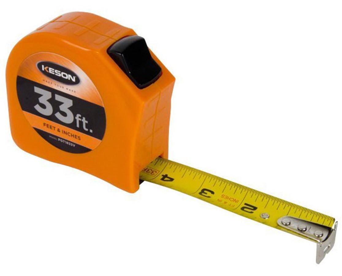Keson Feet Toggle Lock Short Measuring Tape with Steel Blade
