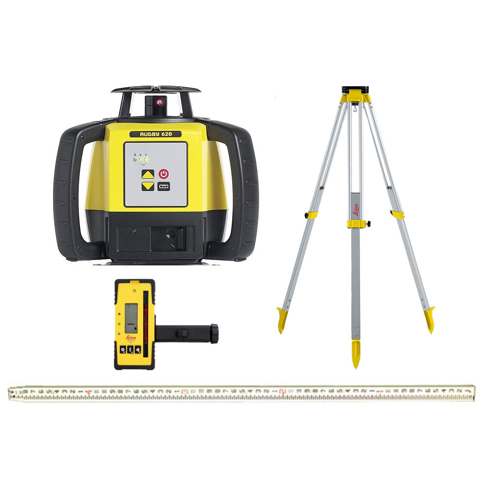 Leica Rugby 620 Rotary Laser Combo Package with 13' Leveling Rod (Inch) | 6008953