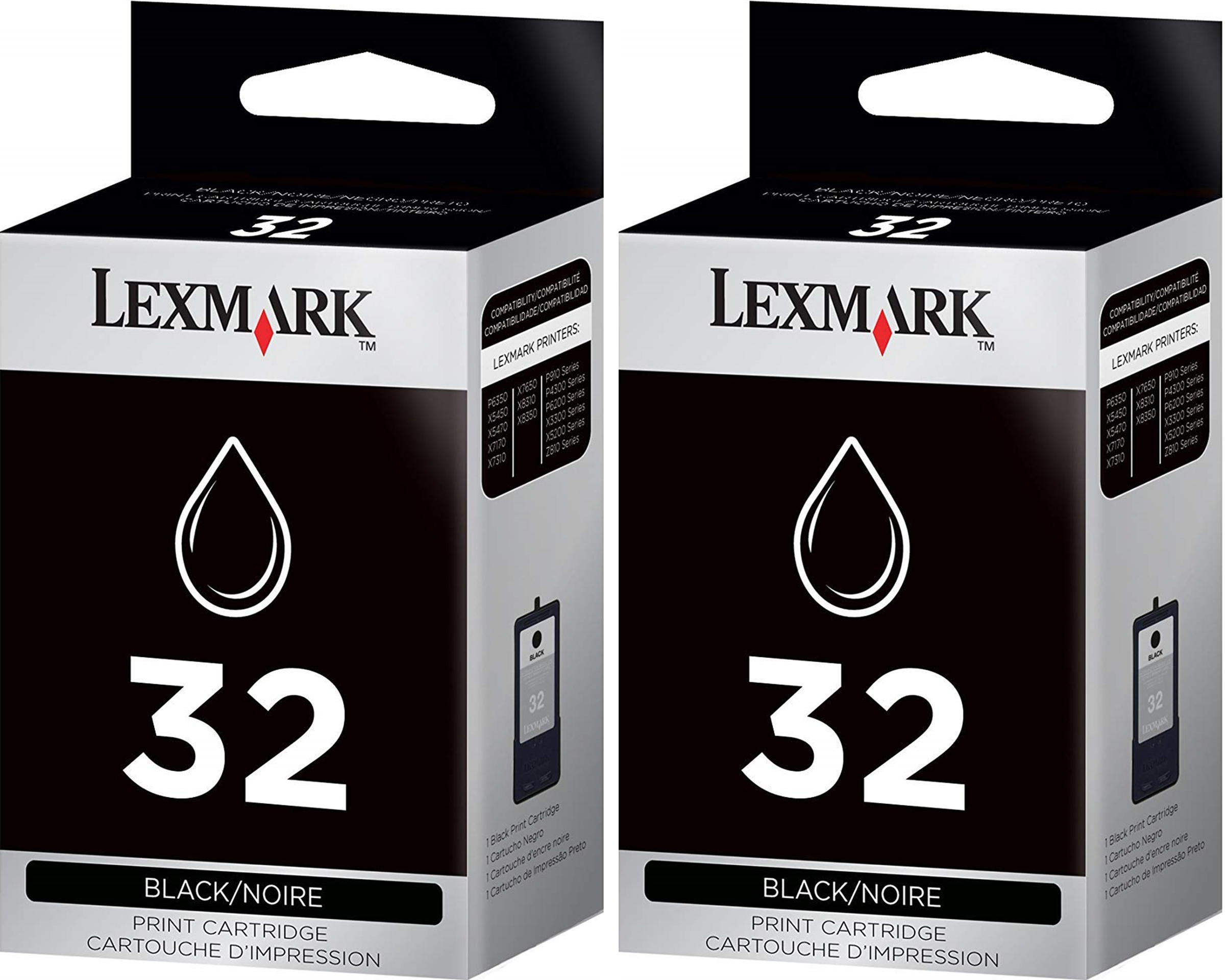New, Pre-Owned - Lexmark (18C0533) NO.32 Ink Cartridges (Black, 2-Pack)