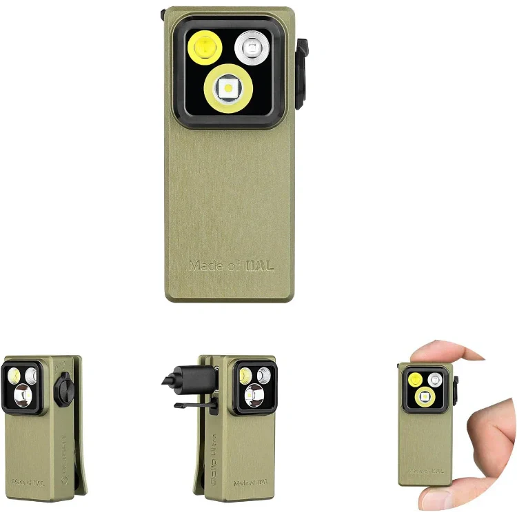 OLIGHT OCLIPULTRAOAL Oclip Ultra Clip-On EDC Light with Flood, Spot, and UV Modes - Olive Green