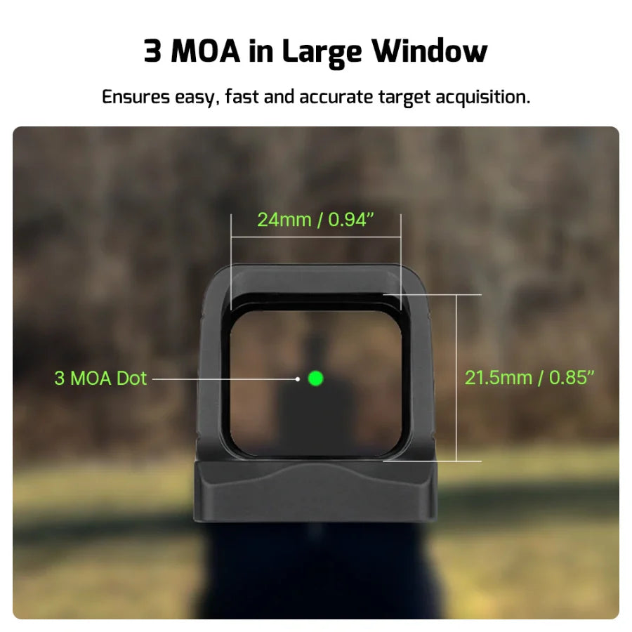 OLIGHT OSIGHTGN Osight 3 MOA with Magnetic Charging Cover - Green 3 MOA Dot - Black