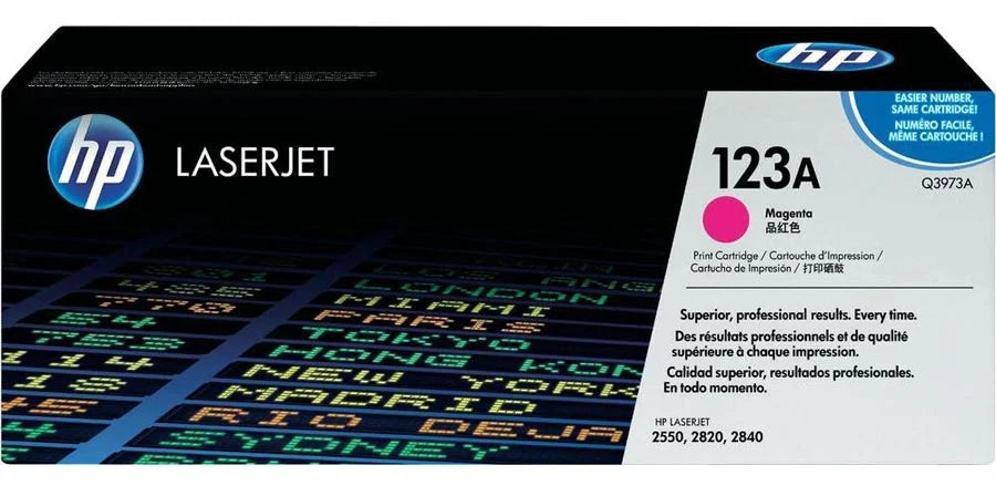New, Pre-Owned - HP 123A Magenta LaserJet Toner Cartridge, Q3973A