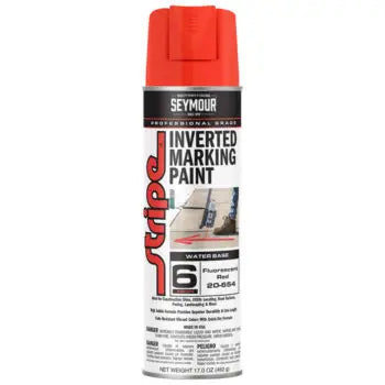 Seymour Flo-Red Stripe Inverted Ground Marking Paint (12 Pack) | 20-654