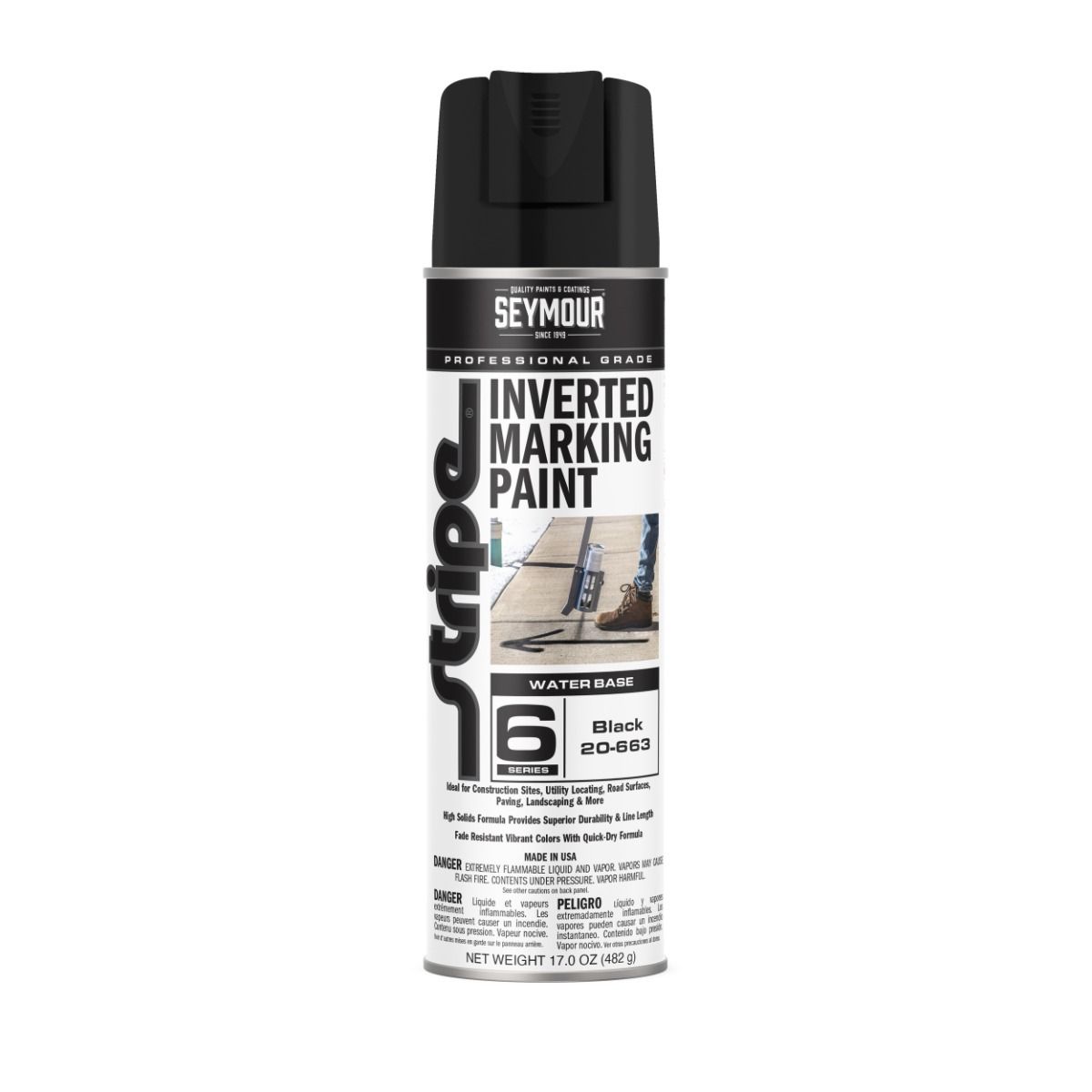 Seymour Asphalt Black Stripe Inverted Ground Marking Paint (12 Pack) | 20-663