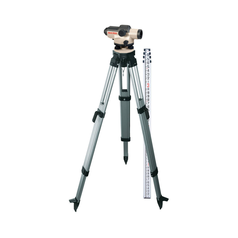 David White 32-Power Automatic Level w/Tripod & Grade Rod (10th) (AL8 series) | 45-D8932K-1T