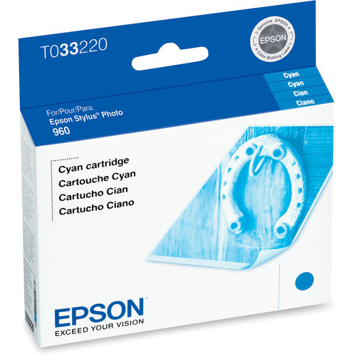 New, Pre-Owned - Epson T0332 Standard-Yield Cyan Ink Cartridge, T033220