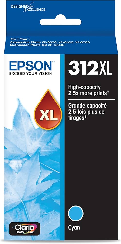 New, Pre-Owned - Epson 312XL High-Yield Cyan Ink Cartridge, T312XL220