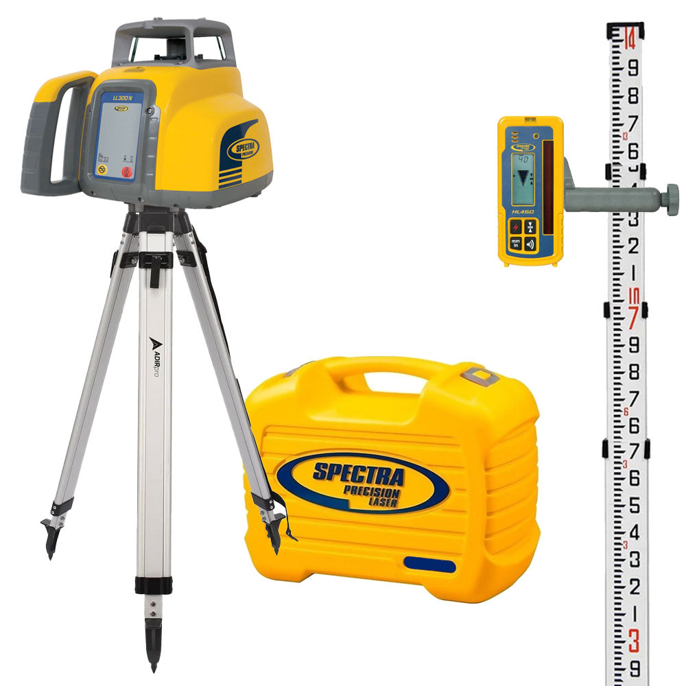 Spectra LL300N Rotary Laser Kit, Tripod & High Quality Grade Rod