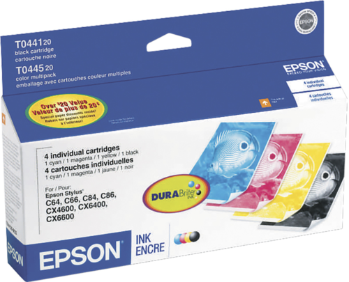 New, Pre-Owned - Epson T044 Black & Color Ink Cartridges