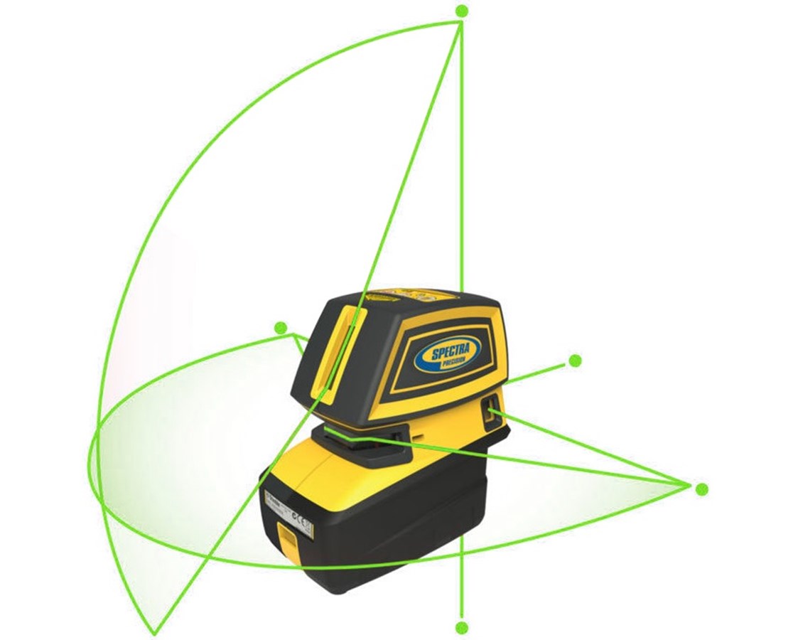 Spectra Precision LT52G 5-Point and 2-Cross Green Beam Line Laser Level