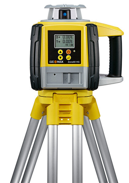 GeoMax Zone60 HG Dual Grade Laser w/ZRP105 Pro Laser Receiver, Heavy Duty Tripod & Grade Rod