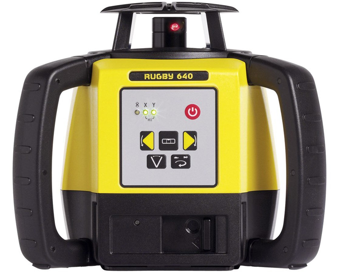 Leica 6011154 Rugby 640 Rotary Laser Level With Rod Eye 120 and Alkaline Battery Pack