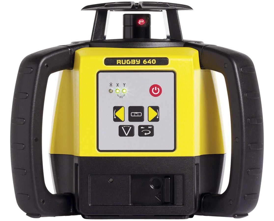 Leica 6005988 Rugby 640 Rotary Laser Level With Rod Eye 140 and Rechargeable Battery Pack