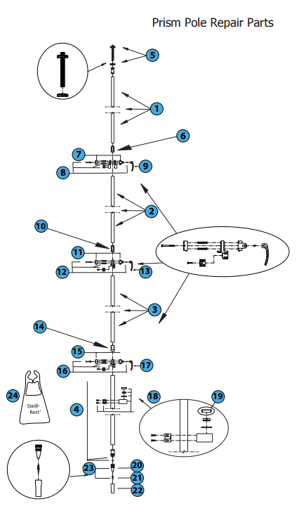 Seco Level Vial Assembly Prism Pole