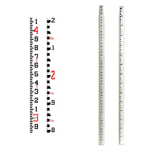 Seco 25 ft Fiberglass Two-Scale Grading Rod (10ths & Philly Metric) | 98016
