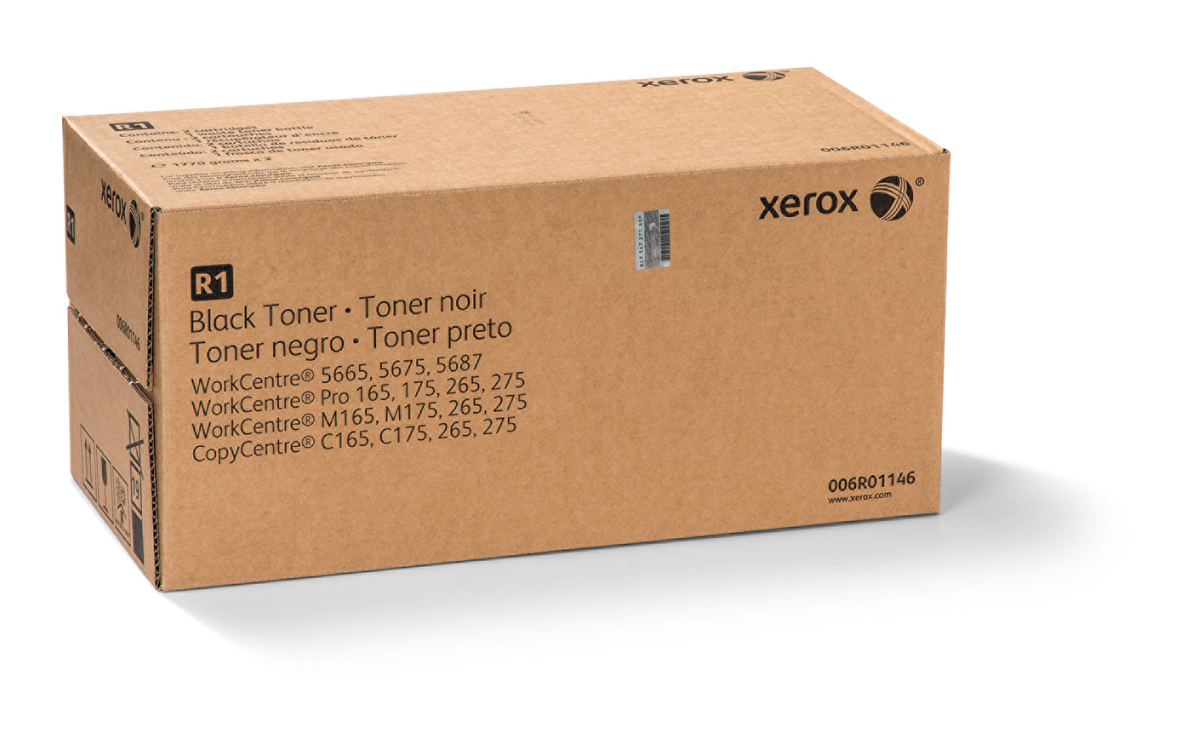 New, Pre-Owned - Xerox (6R1146) Black Laser Toner Cartridge, 006R01146 (2-Pack)