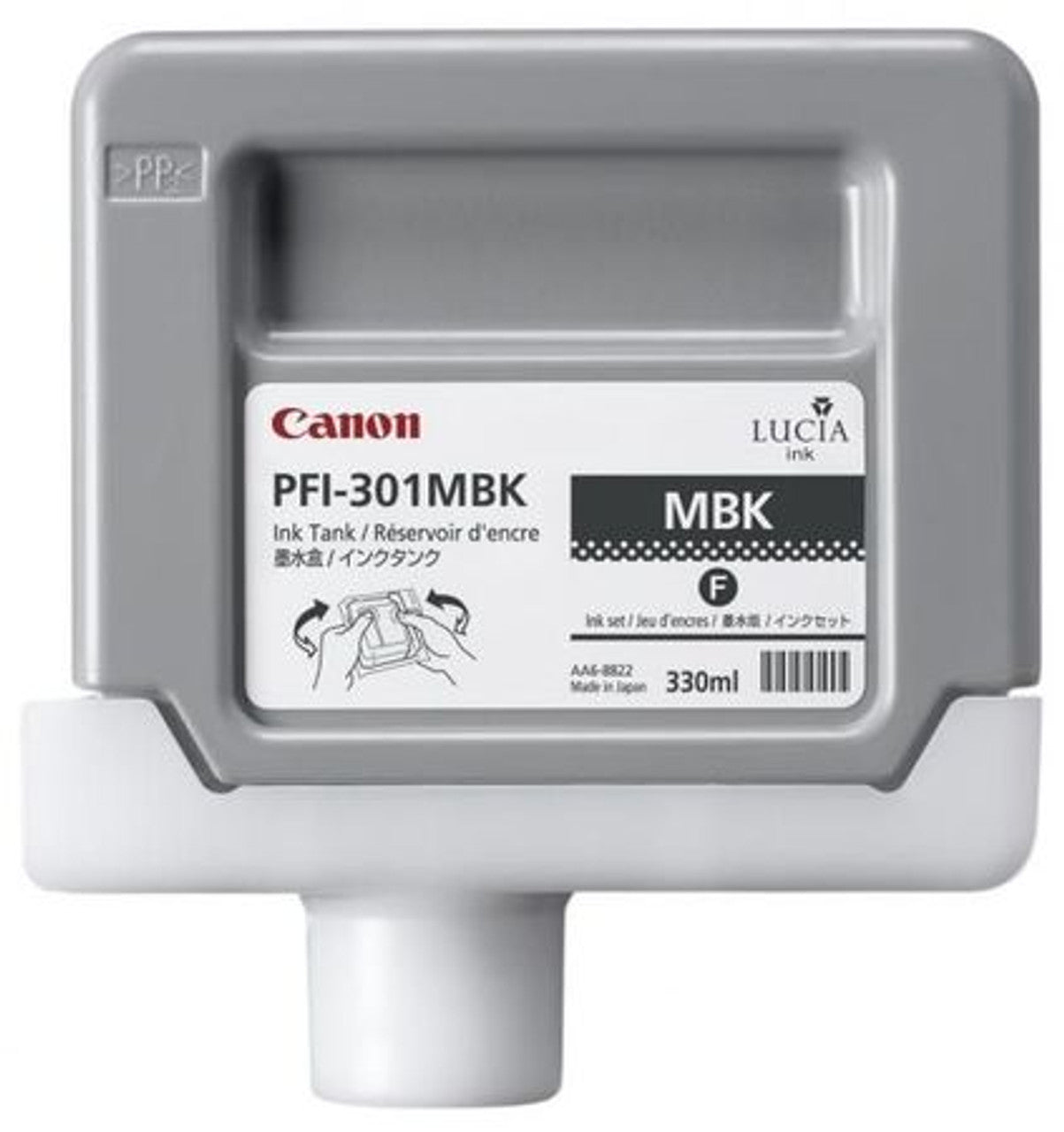 New, Pre-Owned - Canon PFI-301MBK Standard-Yield Matte Black Ink Cartridge, 1485B001AA