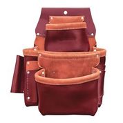 SitePro 51-15060 3-Pouch Pro Leather Fastener Bag With Holders