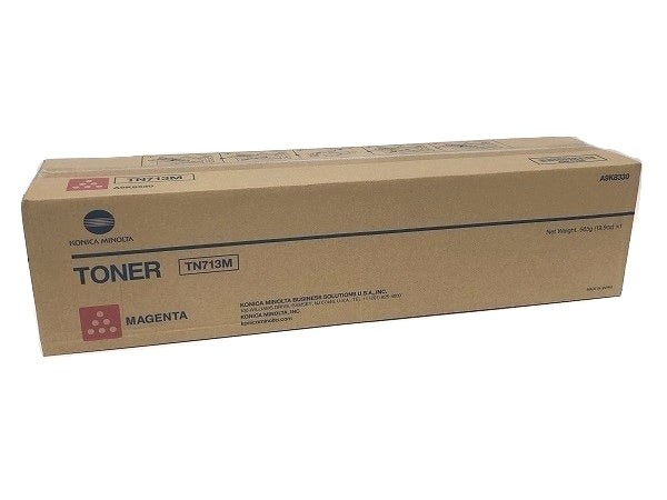 New, Pre-Owned - Konica-Minolta TN713M Standard-Yield Magenta Toner Cartridge, A9K8330