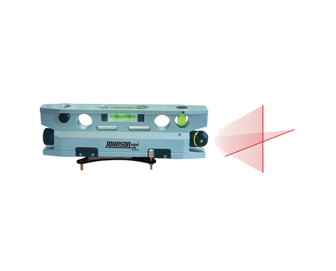 Johnson Levels 3-Vial Magnetic Torpedo Laser Level with Base