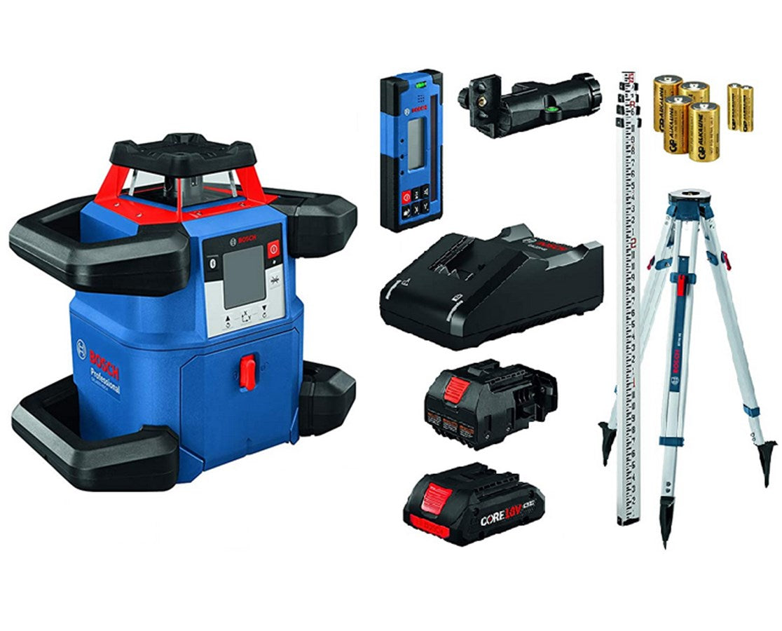 Bosch REVOLVE4000 Connected Self-Leveling Horizontal Rotary Laser Package