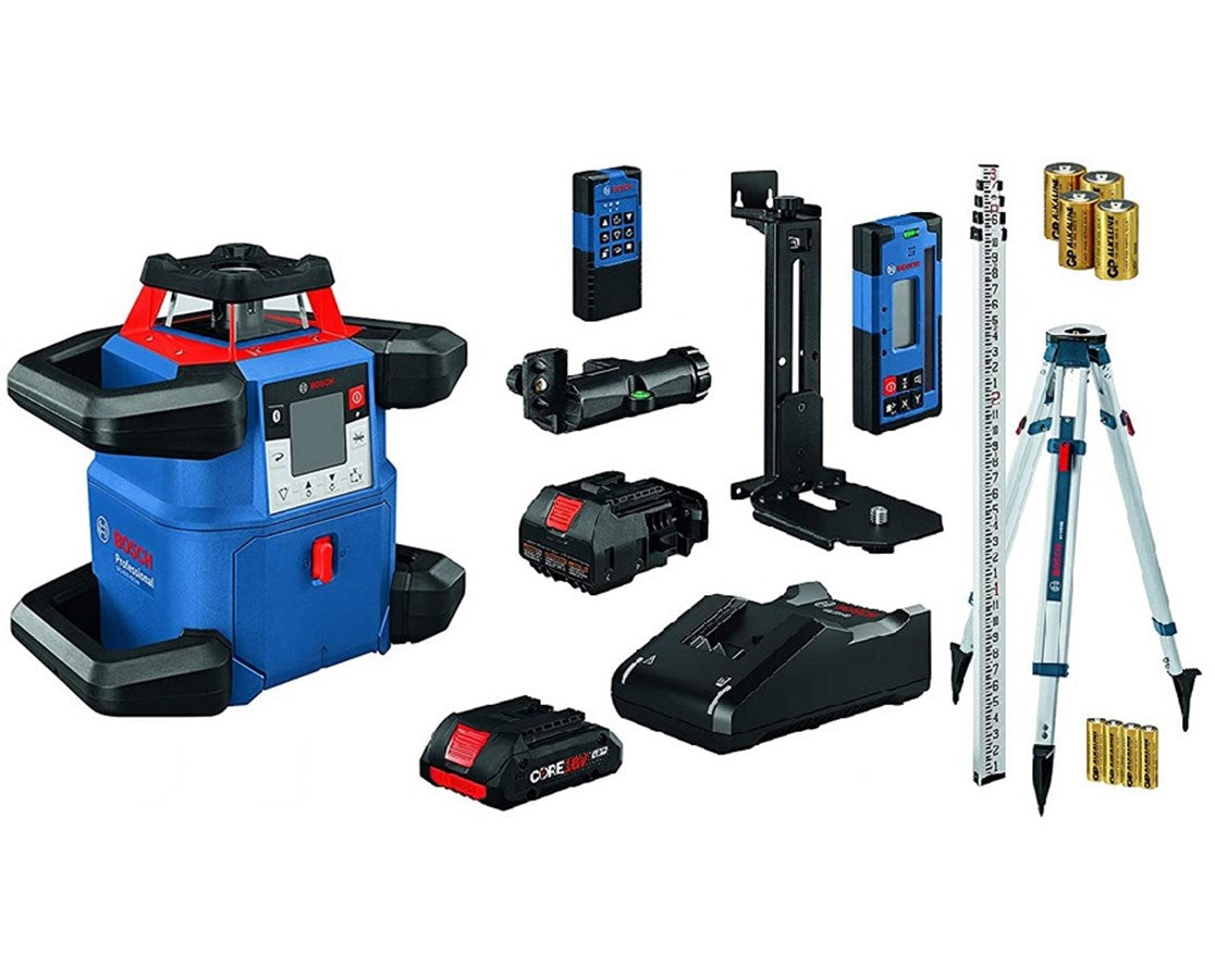 Bosch REVOLVE4000 Connected Self-Leveling Horizontal/Vertical Rotary Laser Package