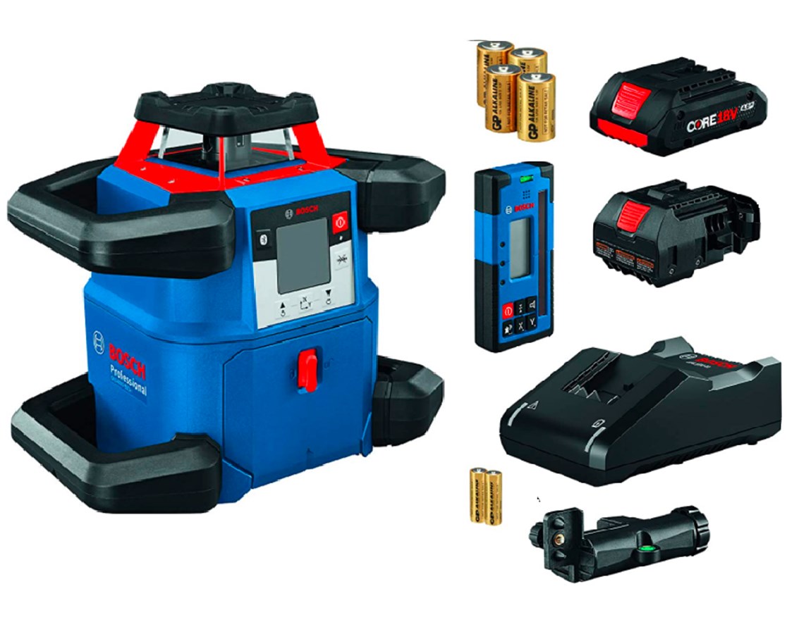 Bosch REVOLVE4000 Connected Self-Leveling Horizontal Rotary Laser Package