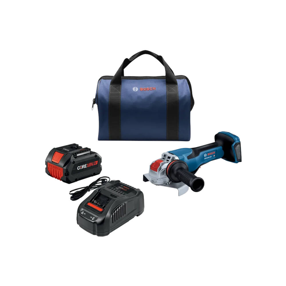 Bosch PROFACTOR™ 18V X-Lock 5-6 In Angle Grinder w/Paddle Switch & CORE18V 8 Ah Battery | GWX18V-13PB14