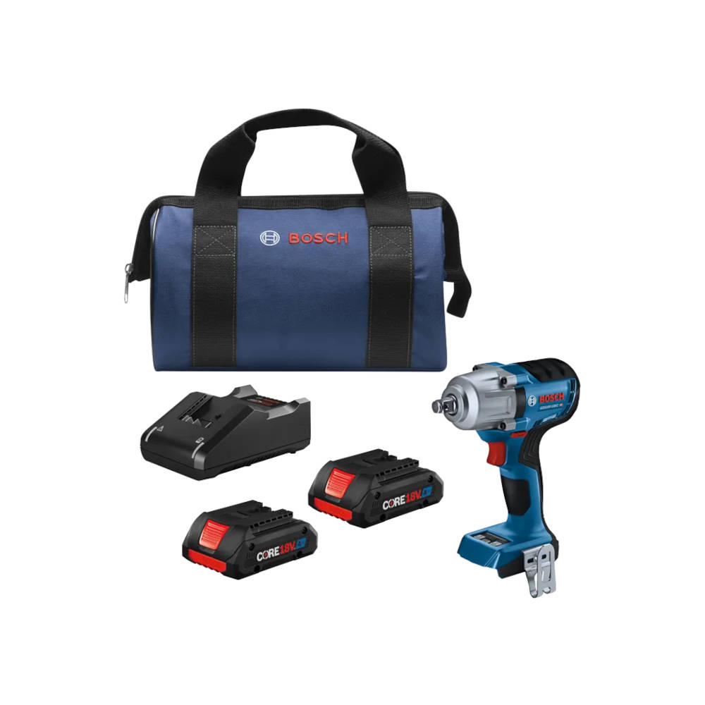 Bosch Connected-Ready 1/2 In Mid Torque Impact Wrench w/CORE18V Batteries